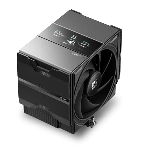 Image of Sudokoo SK700V Cpu Air Cooler: AM5 Exclusive CPU Cooler with Digital Display - 7 Heatpipes PC Cooler, Single Tower, Slide-In Mounting, Full RAM Freedom, 120mm PWM Quiet Fan, 5 Years Warranty