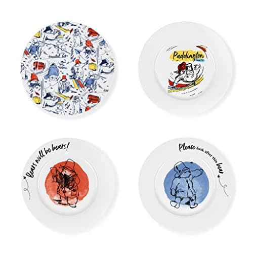 Image of Paddington Bear Side Plates Set of 4 (Classic Paddington Designs) Fine China - Official Merchandise