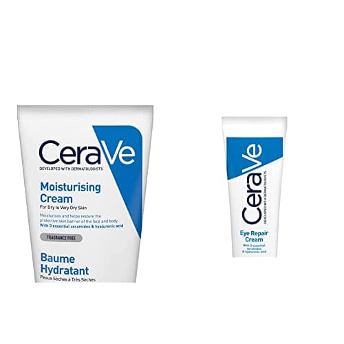 Image of CeraVe Moisturising Cream for Dry to Very Dry Skin 177ml with Hyaluronic Acid & Eye Repair Cream for Dark Circles & Puffiness 14ml with Hyaluronic Acid and 3 Essential Ceramides