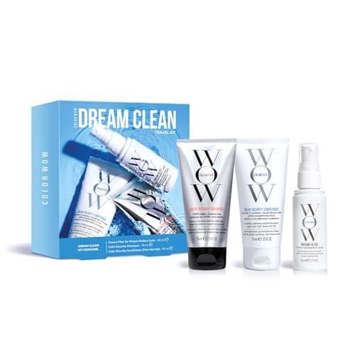 Image of COLOR WOW Dream Clean Travel Kit – Clarifying + Hydrating Mini Haircare Trio | Dream Filter, Color Security Shampoo + Conditioner | Gently Detoxes + Hydrates for Glossy, Residue-Free Hair
