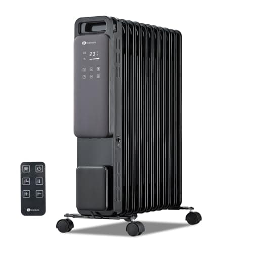 Image of PureMate 2500W 11 Fin Oil Filled Radiator – Portable Electric Heater with Digital Screen, Touch Control, Eco Mode, Adjustable Thermostat, 3 Heat Modes, 24Hr Timer & Safety Protection