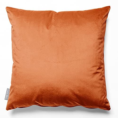 Image of Izabela Peters Cushions With Covers Included, Filled Cushion, Eco-Friendly Velvet Cushions, 45 cm, Burnt Orange, Chair Cushions, Sofa Cushions, Seat Cushions, Large Cushions