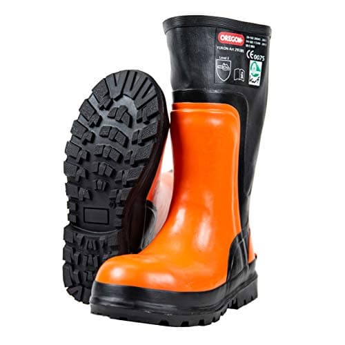 Image of Oregon Yukon Rubber Chainsaw Boots, Class 3 Protective Work Boots, PPE Safety Shoes, Water Resistant Premium Rubber, Comfortable Professional Work PPE, Heat & Cold Resistant - UK Size 10.5 (45 EU)
