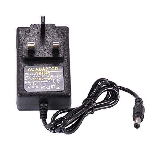 Image of 15V 2A Power Supply Adapter - COLM AC 100-240V 50-60hz DC 15 Volt 2amp 30W Transformer Charger Interface Size 5.5x2.5mm 15V/2A UK Plug