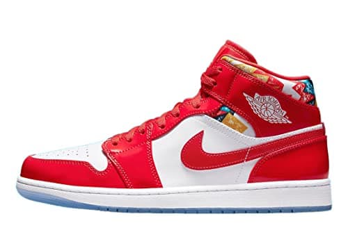 Image of NIKE Air Jordan 1 Mid SE Mens Basketball Trainers DC7294 Sneakers Shoes (UK 8 US 9 EU 42.5, Chile red White Pollen 600)