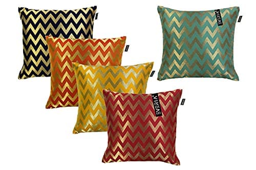 Image of EVERIA® Jacquard Silk Cushion Cover 400 TC (Multicolor, 12x12 inches (30x30 cms))