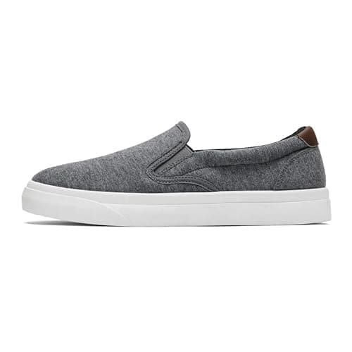 Image of Women’s Men’s Slip On Trainers Casual Canvas Shoes Breathable Running Walking Sneakers Comfortable Outdoor Tennis Trainers Pumps Grey