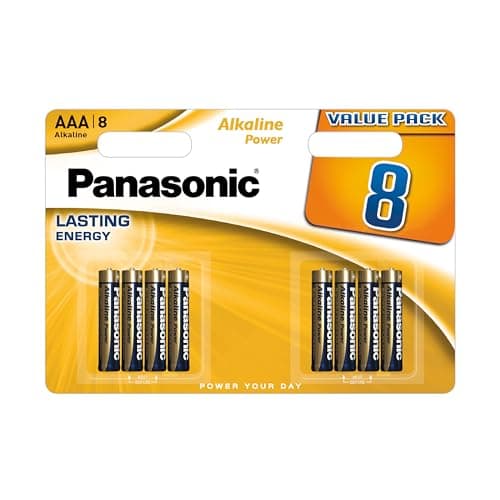 Image of Panasonic, Alkaline Power, AAA alkaline batteries, 8 pieces, Micro, LR03, 1.5V, Anti-Leak Protection, 7 years of storage, best for remote controls, scales, clocks, long-lasting, reliable power