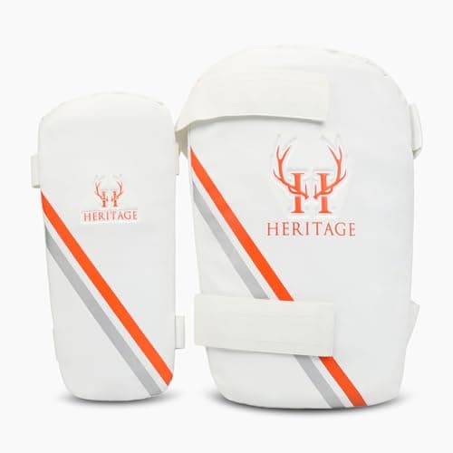 Image of HERITAGE Academy Club Cricket Arm Pad & Thigh Guard Set | Cricket Padded Protection Leg Pads Men Junior Kids Boys