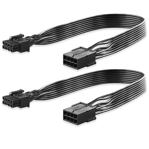 Image of ELFJMZP PCIe 8 Pin GPU Power Extension Cable, 6+2 Pin ATX Male to Female, 30cm 18AWG Pure Copper, for Graphics Card PSU Cable Management (Pack of 2) (Black)