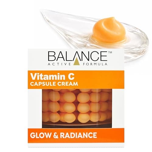 Image of Balance Active Formula Vitamin C Capsule Cream (100ml) - Brightening Face Moisturiser, Hydrating Gel Cream for Glow & Radiance, Even Skin Tone - Lightweight Daily Moisturiser for Dull & Dry Skin