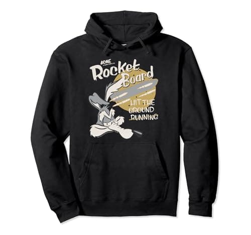 Image of Looney Tunes Wile E Coyote Rocket Board Pullover Hoodie