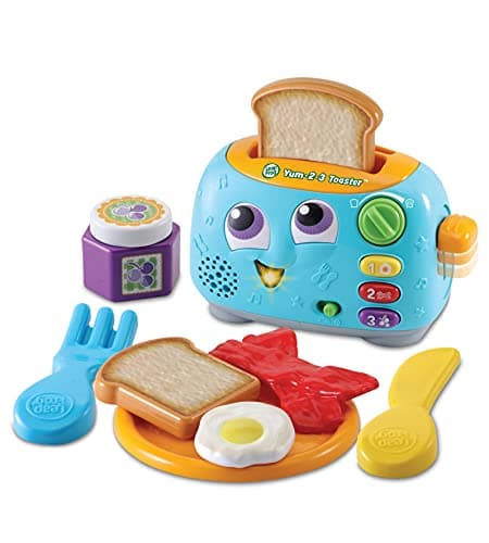 Image of LeapFrog Yum-2-3 Toaster, Learning Toy with Sounds and Colours for Sensory Play, Educational Toys for Kids, Preschool Toys, Pretend Play for Boys and Girls Aged 1, 2 & 3 Years, English Version