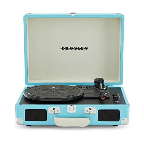Image of Crosley Cruiser Plus Portable Turntable - Bluetooth Record Player, 3-Speed Suitcase Vinyl Player, Home Turntables for Vinyl Records, Built in Stereo Speakers & Bluetooth Receiver, AUX Input, Turquoise