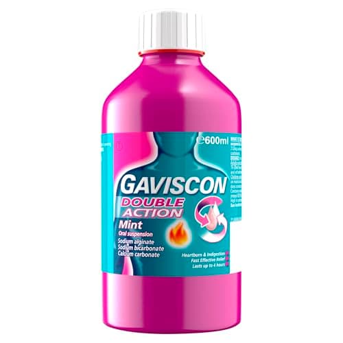 Image of Gaviscon Double Action Mint Liquid 600ml - Heartburn, Indigestion, Acid Reflux Relief, Digestive Health, Pregnancy Safe