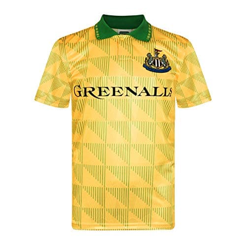 Image of Newcastle United 1985 Short Sleeve Shirt - Yellow/Green, Large