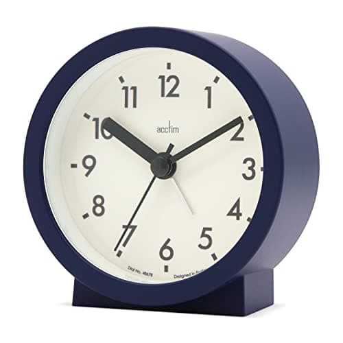 Image of Acctim Gaby Small Analogue Contemporary Bedside Alarm Clock (Midnight)