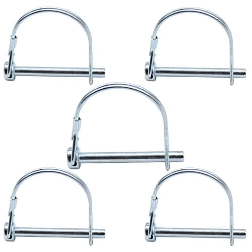 Image of CEEYSEE 5Pcs Shaft Locking Pin 6mm Trailers Lock Hitch Lock Pin Zinc Plated Carbon Steel Round Loop Safety Wire Lock Pin Length 55mm for Farm Trailers Trolley Wagons Lawn Garden Towing (KD.M6 X 55mm)
