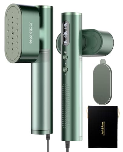 Image of Jack ＆ Rose Clothes Steamer,100-240V Dual Voltage Travel Steamer Clothing, 15s Fast Heat Up,Portable Handheld Steamer for Clothes,2 in 1 Garment Steamer&Iron for Global,UK& Europe Travel,Home