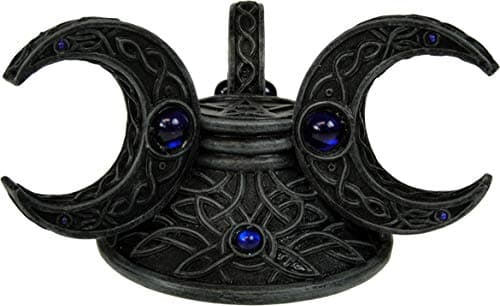 Image of Nemesis Now Triple Moon Crystal Ball Crystal Ball Holder 14.5cm Grey