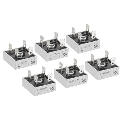 Image of PATIKIL KBPC25-10 Rectifier Diode, 6 Pcs Bridge Rectifier 25A 1000V Electronic Silicon Diodes for Converting AC Power to DC Power, White