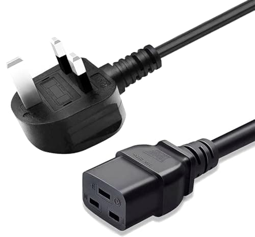 Image of 3 Meters C19 Power Cable UK Mains Plug to IEC 320 14AWG Extension Cord Leads IEC CI9 Power