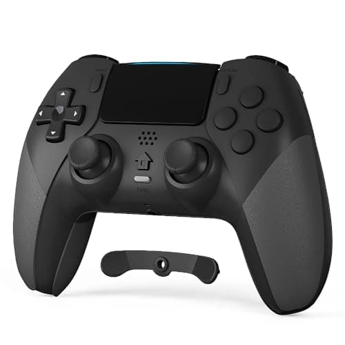 Image of CHEREEKI Compatible with PS4 Controller Wireless Controller for P-4/Pro/Slim Bluetooth Remote Gamepad Joystick Vibration Turbo Six-Axis Sensor Audio Jack Touch Panel Wake UP Game Controller Black