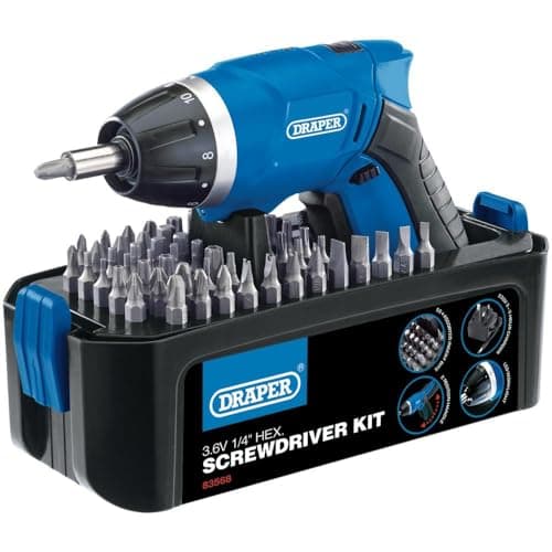 Image of Draper 83568 Storm Force Cordless Li-Ion Screwdriver Kit (3.6V) - Multicoloured