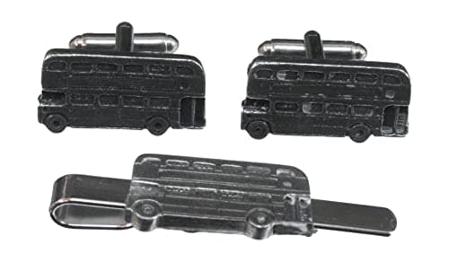 Image of London Bus Cufflinks and Tie Bar Slide Gift Set