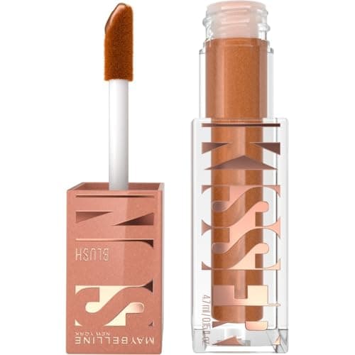 Image of Maybelline New York, SUNKISSER, Multi-Purpose Illuminating Liquid Blush, Blush, Highlighter and Bronzer, Healthy Glow, Tanned Complexion, Glowy Makeup, Shade: Electric Bronze - 4.7 ml
