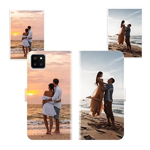 Image of Sunrive Personalised Custom PU Leather Phone Case compatible with CUBOT X20 Pro,Customised Cover with your own photo,image,Picture,or text Make Your Own Case + Phone Lanyard