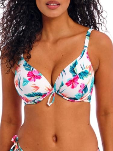 Image of Freya 205027 Palm Paradise Plunge Bikini Top White