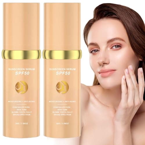 Image of Generic 4-In-1 Foundation - Light/Medium Spectrum, Sunscreen Serum Spf 50, 4 In 1 Moisturizing Full Coverage Liquid Foundation (2PC, One Size)