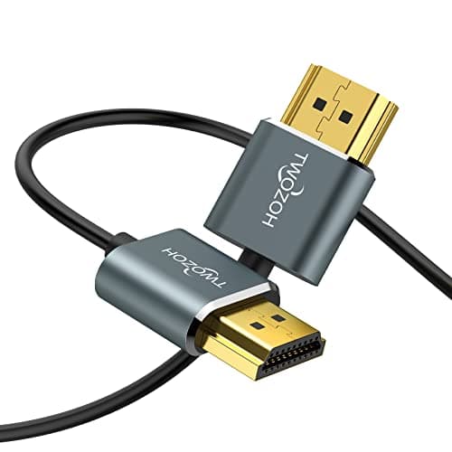 Image of Twozoh Ultra Thin HDMI Cable 0.3M, Hyper Slim HDMI 2.0 Lead, Extreme Flexible 4K HDMI Cable Support 3D/4K@60Hz, 2160P, 1080P