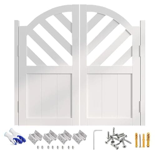 Image of Half Doors Wooden Cafe Saloon Door with Auto Close & Metal Hinges, Arched Top Interior Door for Pub or Kitchen Counter