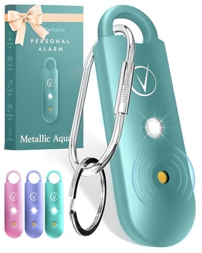 Image of Vantamo Personal Alarms for Women with Strobe LED Light, Extra Loud 130dB Self Defense Keychain with 2 Dynamics, Unique Panic Alarm with Keychain & Keyring for Bag or Backpack and Low Battery Notice