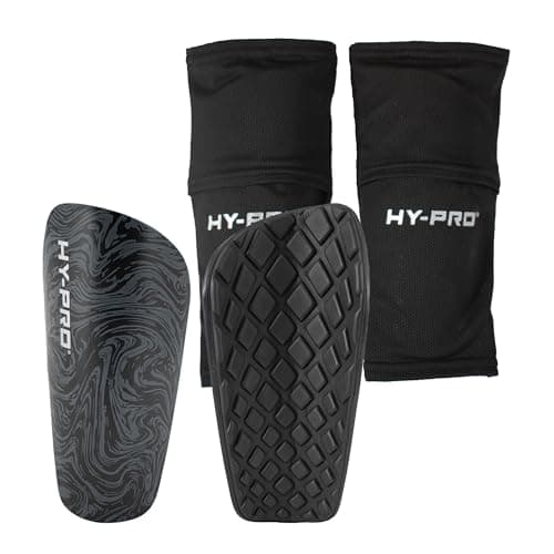 Image of Hy-Pro Shin Pads With Football Socks - Breathable & Secured Elastic Shin Pad Socks For Players 140-160cm - Medium Size, No-Strap Design for Secure Protection