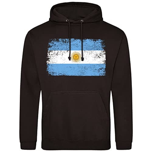 Image of Purple Print House Argentina Flag Mens Hoodie, Argentina Football Gifts for Dad or Grandad, Argentina Soccer Supporters Cup Hooded Top 2022, XXL, Black