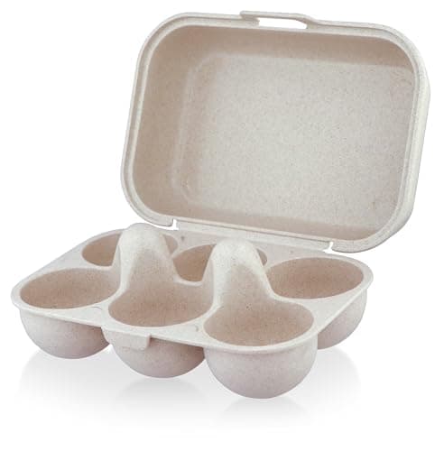 Image of Fuzzl Eco Bamboo Egg Holder – 2 Pack 6-Egg Trays | Natural Bamboo Storage for Farm Fresh or Store-Bought Produce Box