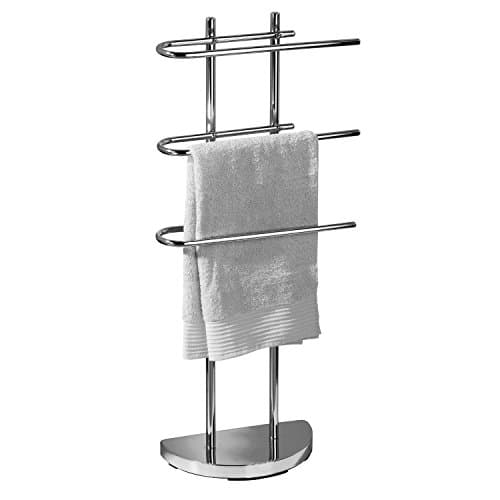 Image of Taylor & Brown Towel Rails Towel Holder Free Standing 3 Arm Chrome Towel Stand Towel Drying Rack Towel Rack Towel Holder Stands H94 x W40.5 x D18cm