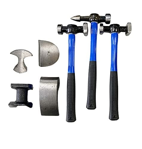Image of Tools House™ TH0308 7 pieces car body repair kit beating hammers and precision body repair dollies in blue carry case