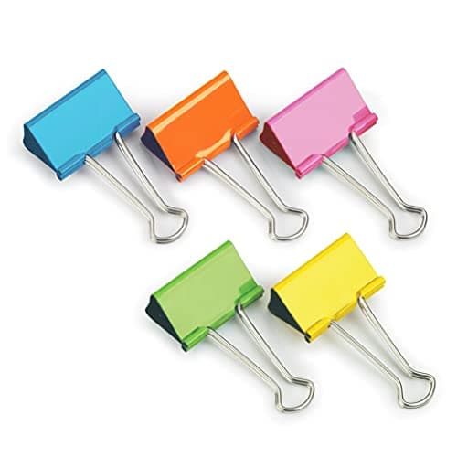 Image of Rapesco FBC32COL 32 mm Foldback Clips, Assorted Colours, Pack of 10