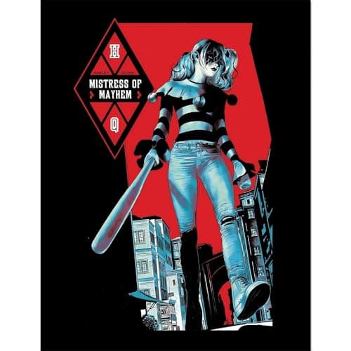 Image of BATMAN Mistress Of Mayhem Harley Quinn Framed Print (40cm x 30cm) (Black/Red)
