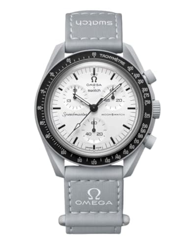 Image of Swatch 1965 Bioceramic Moonwatch Collection, White SO33M106, White, Modern