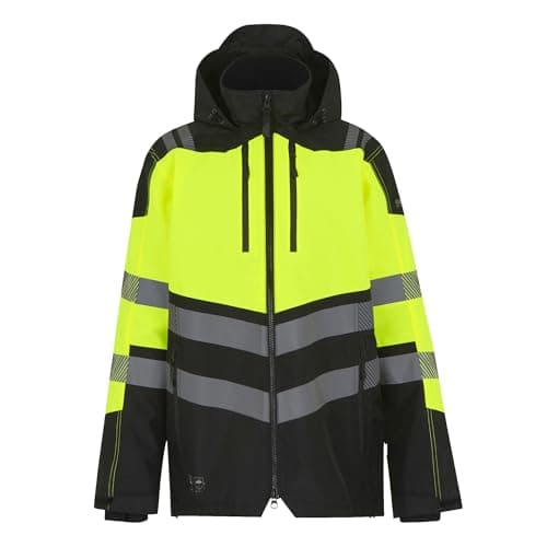 Image of Regatta Professional Mens High-Vis Waterproof Jacket (L) (Black/Yellow)