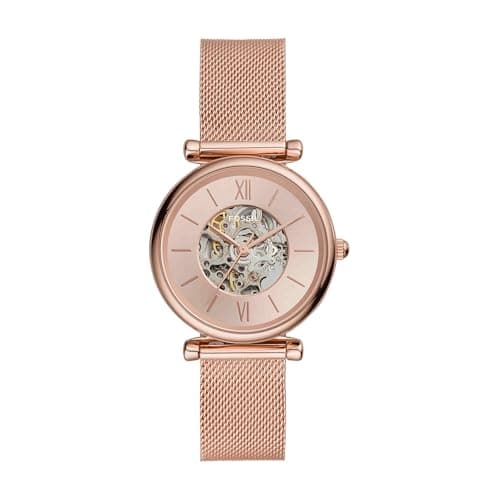 Image of Fossil Carlie Women's 43 MM Rose Gold-Tone Stainless Steel Watch, ME3175
