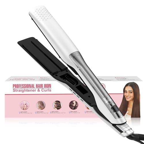 Image of UKLISS Steam Hair Straightener, Salon Hair Care Effect for Women, Professional Hair Straighteners with LCD Display & Safty Lock, 40MM Wide Plate Flat