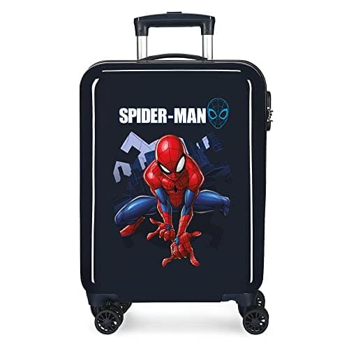 Image of Marvel Spiderman Action Blue Cabin Suitcase 37 x 55 x 20 cm Rigid ABS Combination Lock 34 Litre 2.6 kg 4 Double Wheels Hand Luggage