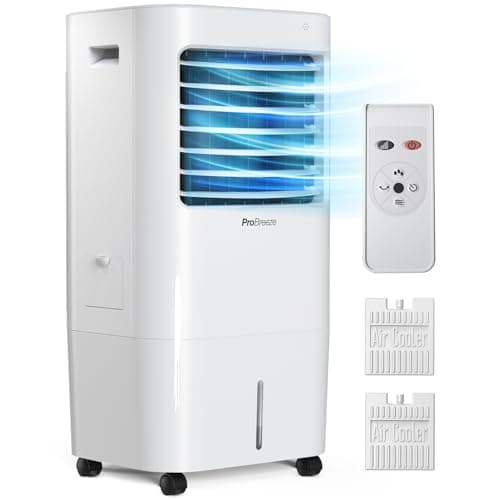 Image of Pro Breeze 4-in-1 Air Cooler with 10 Litre Capacity, Remote Control, 3 Fan Speeds & LED Display. Powerful Evaporative Air Cooler with Built-in 7.5 Hour Timer & Automatic Oscillation for Home & Office