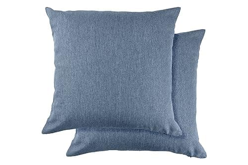 Image of Emma Barclay Jardin - Waterproof Indoor/Outdoor Cushion Cover For Chairs or Sofas - 17x17 (43x43cm) (Blue)